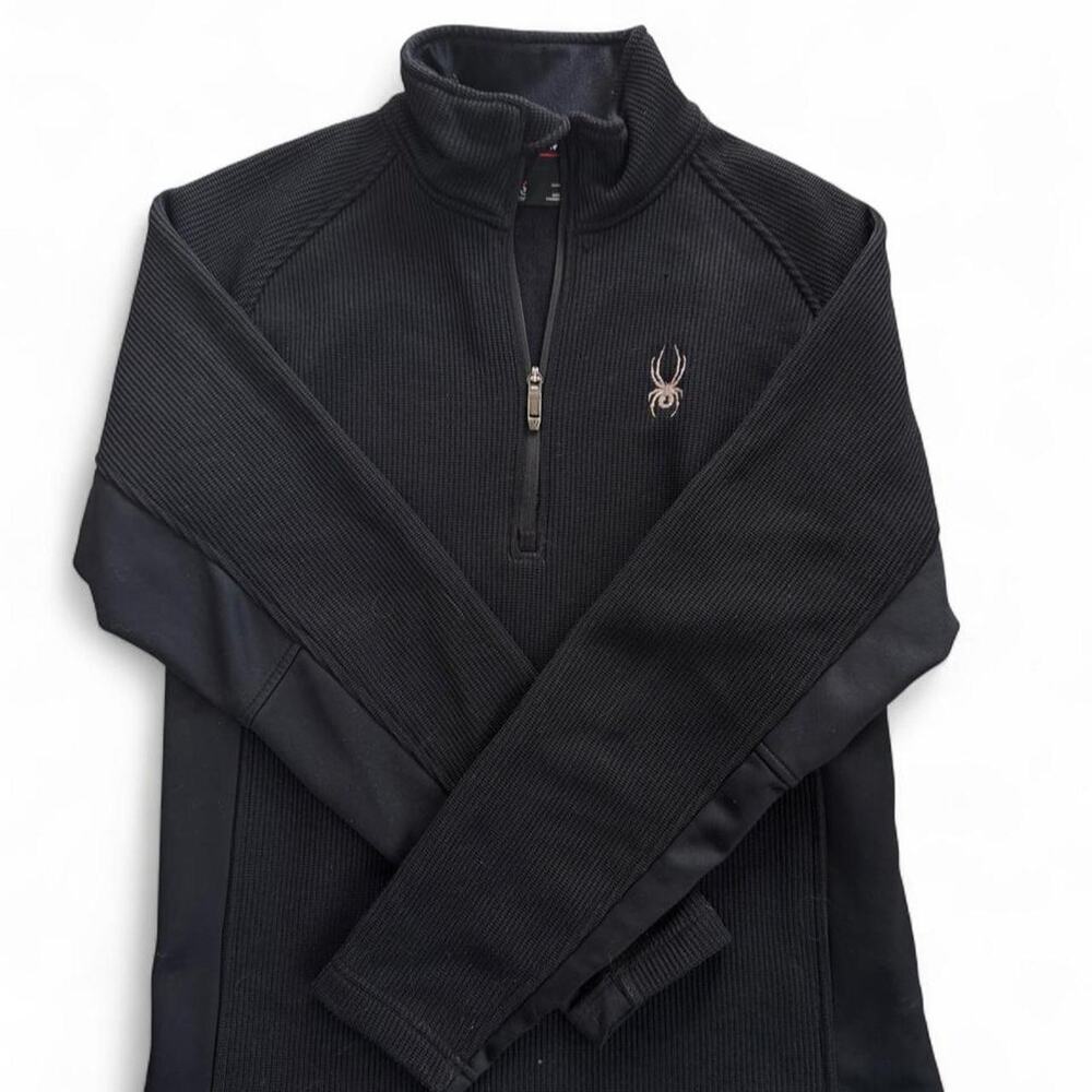 Spyder Black Quarter Zip Sweater Knit Sweatshirt